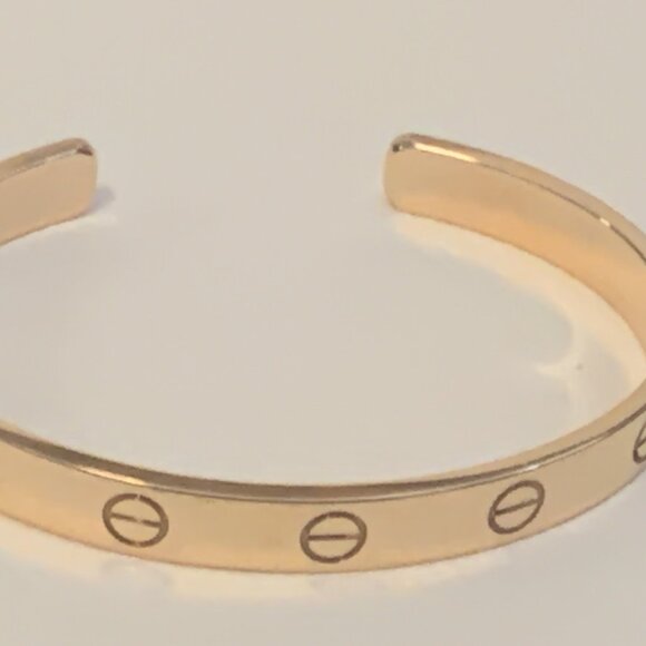 AUTH CARTIER LOVE CUFF BRACELET 18K ROSE GOLD EXC! sz16 ALL receipts / Box / Bag - Picture 14 of 16